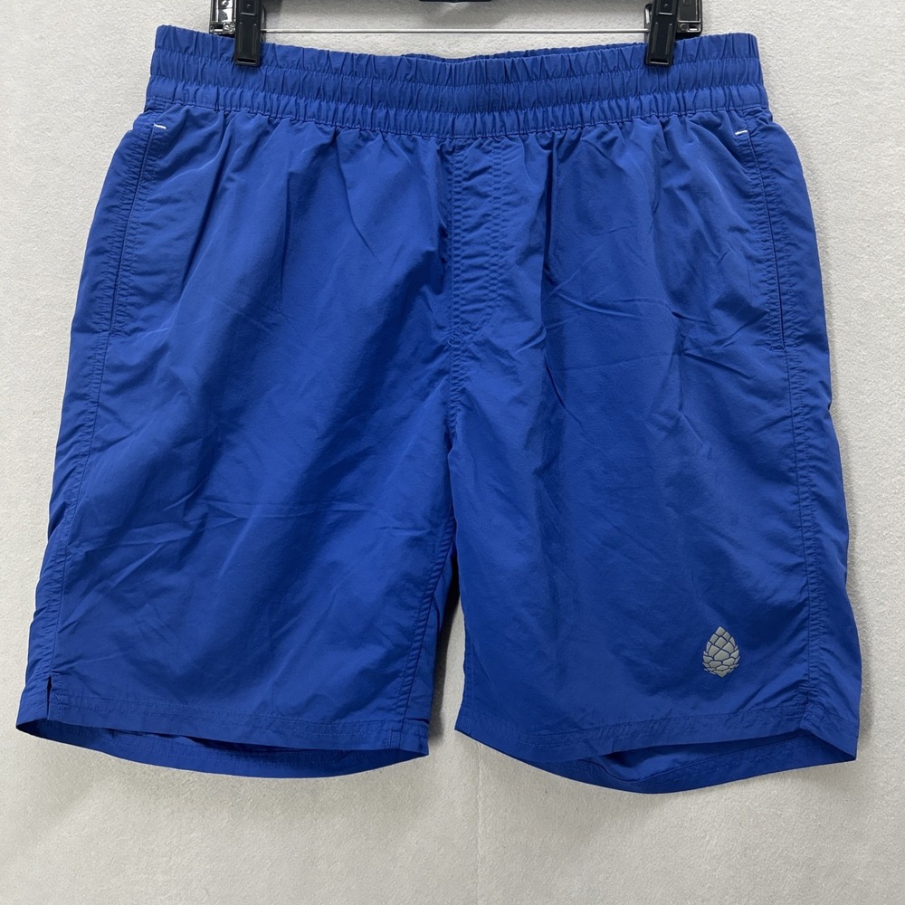 Stio Hybrid Shorts Mens L X 18" Lined Drawstring Elastic Waist Blue